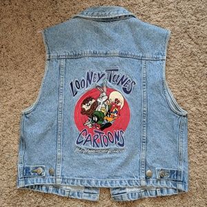 Vintage Looney Toons Jean Vest